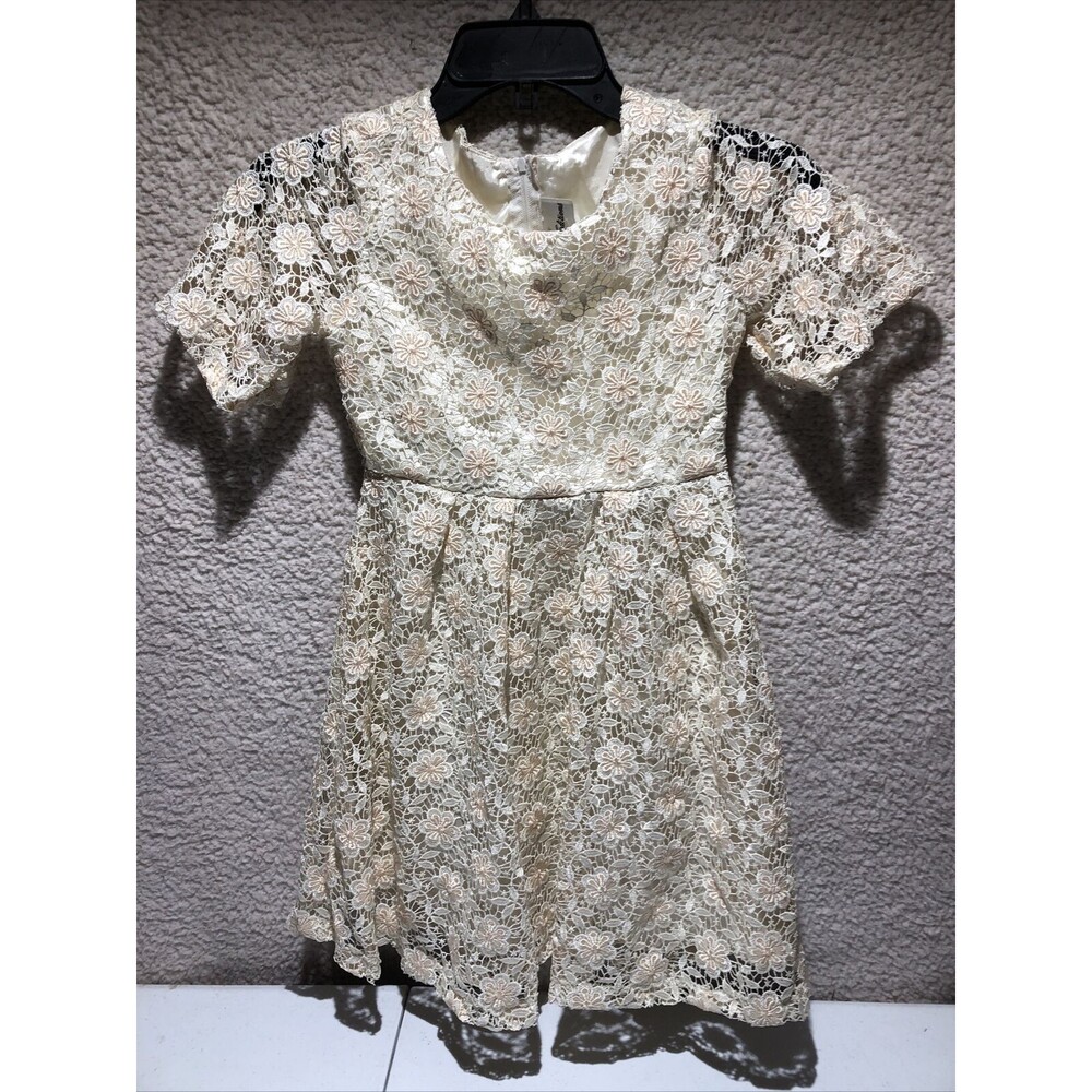 Rare Editions Girls Lace Dress Size 10 Rare  Ivory Flowers . Nice Easter Dress